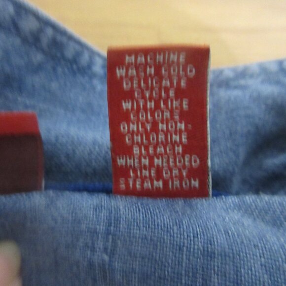Valerie Stevens Womens 100% Linen Denim Shirt Sz PL Button Up 3/4 Sleeve Pockets - Picture 4 of 6